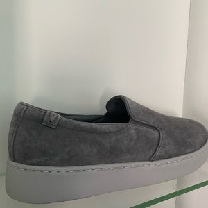 Brand new suede gray slip on sneakers
